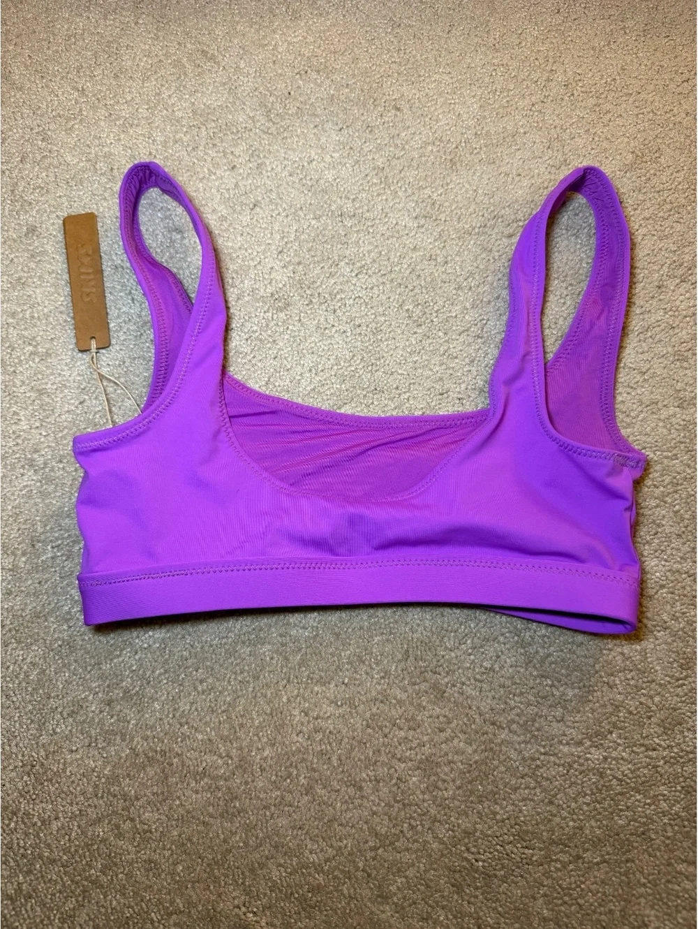 Skims Recycled Swim Tank Bikini Top Color Violet Size XXS